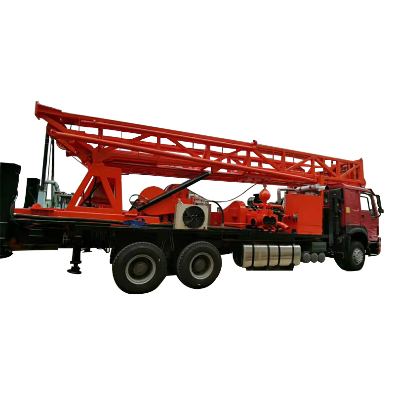 Vehicle mounted hydraulic water well drilling rig SPJ-10